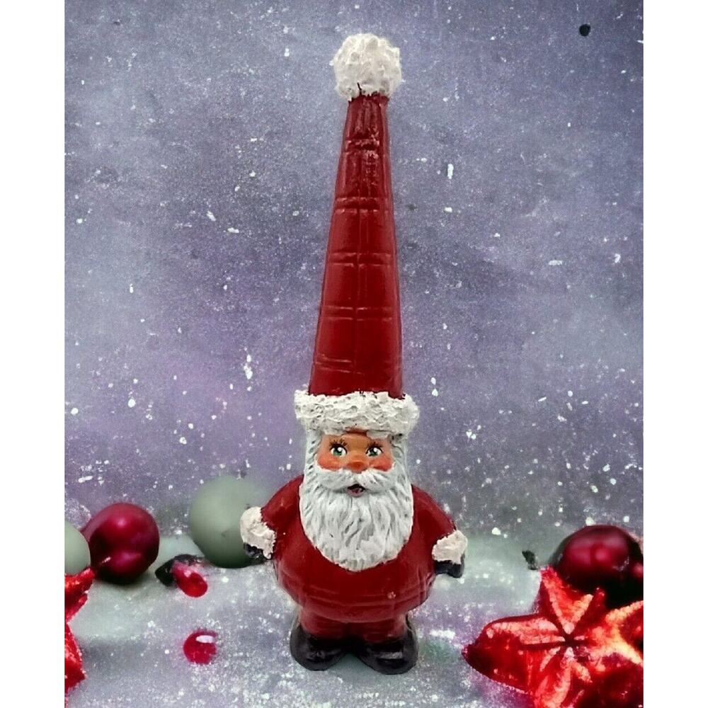 Classic Santa Gnomes Resin Figurine 6" Tall Red Pointy Hat